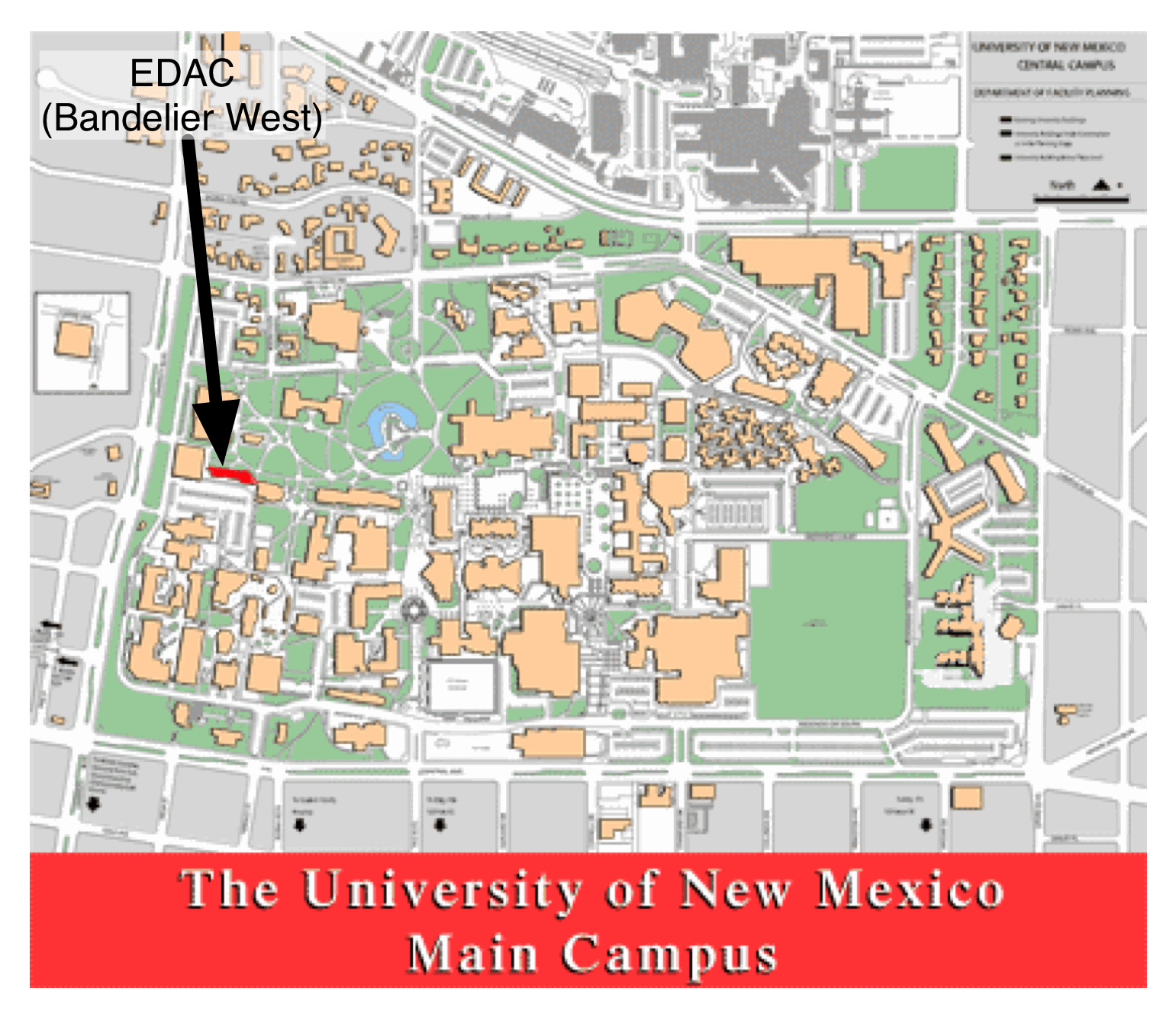 EDAC\'s Location on the UNM Main Campus